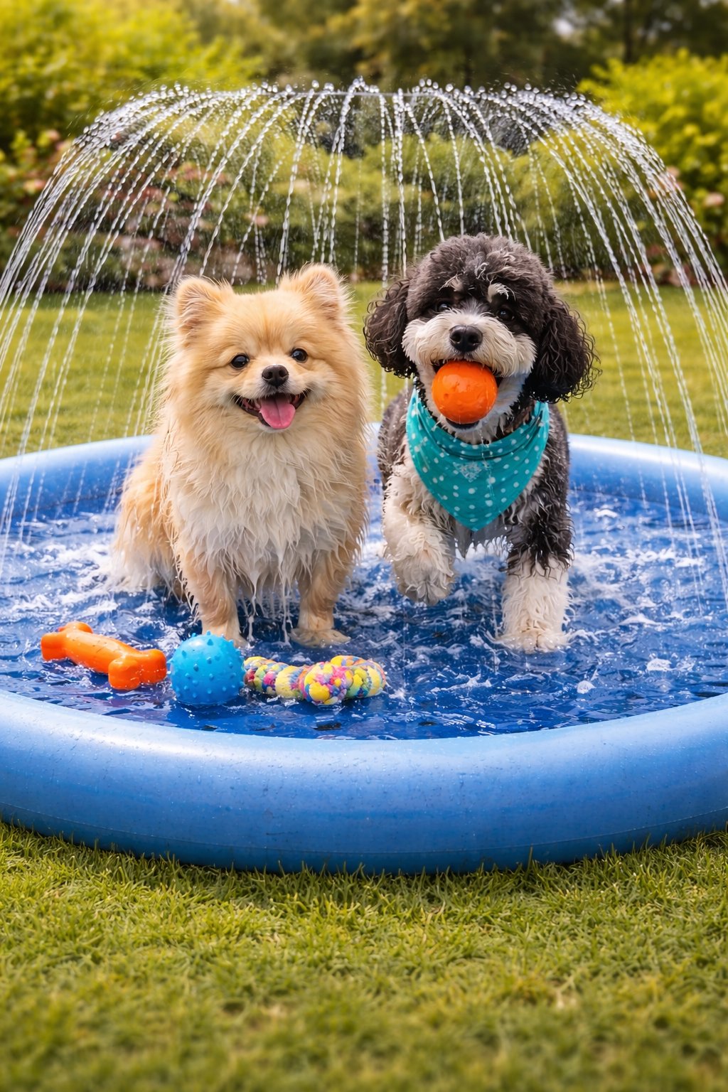 Tapis de pulvérisation d'eau gonflable pour animaux de companie