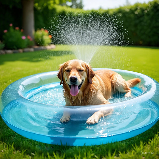 Tapis de pulvérisation d'eau gonflable pour animaux de companie
