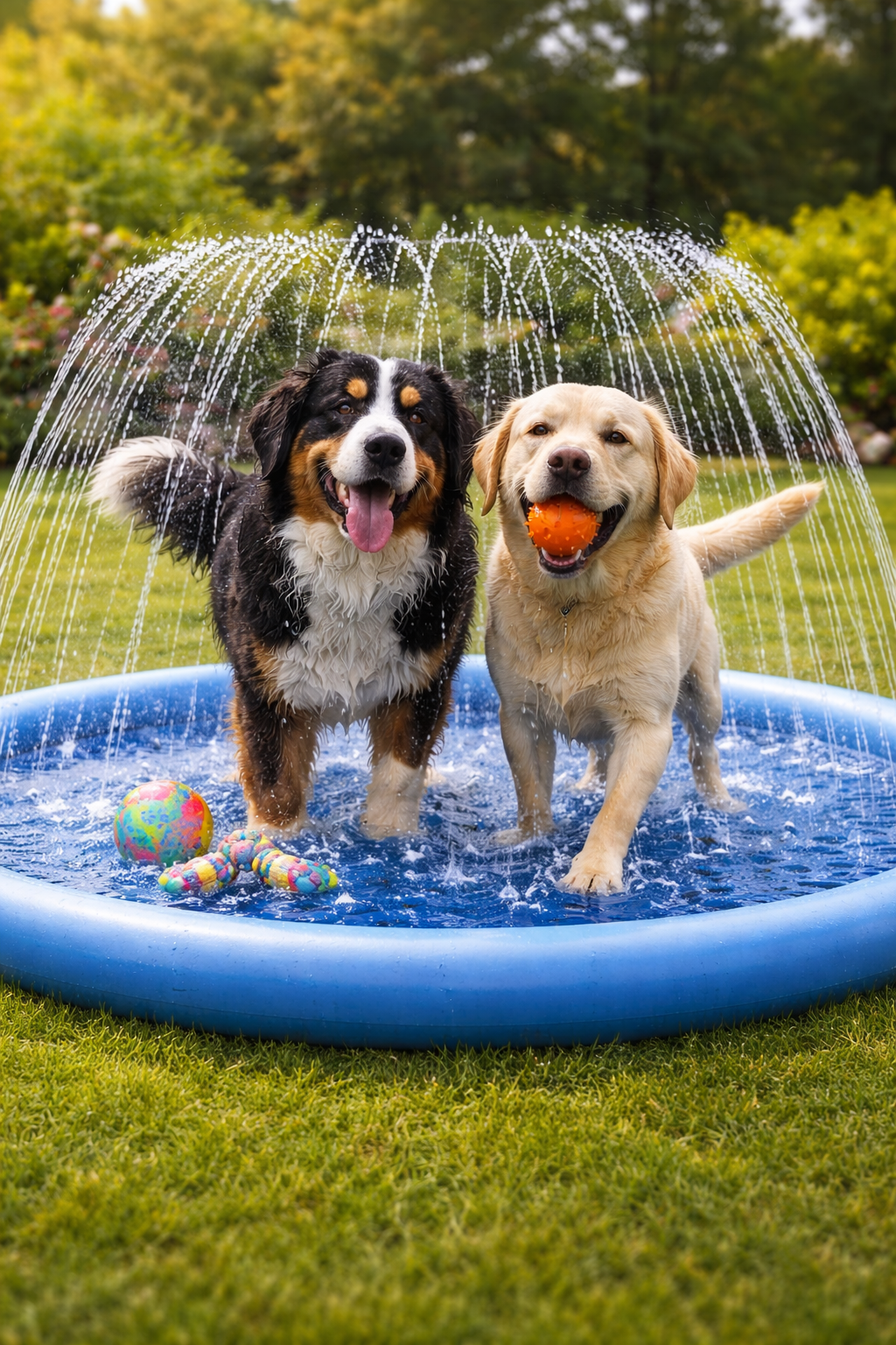 Tapis de pulvérisation d'eau gonflable pour animaux de companie