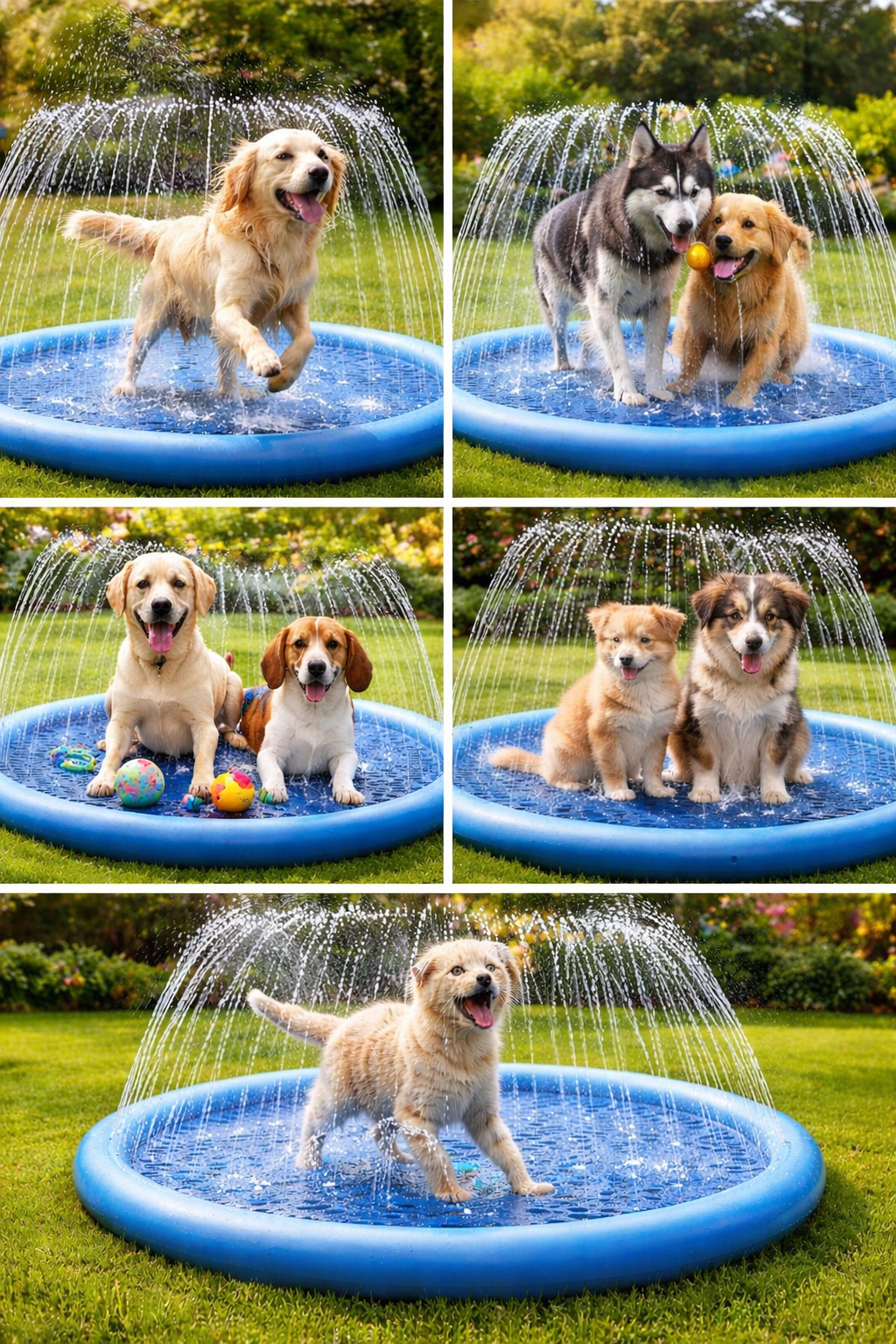 Tapis de pulvérisation d'eau gonflable pour animaux de companie